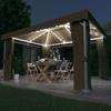VidaXL Gazebo with Curtain and LED String Lights Garden Belvedere Outdoor Pavilion Reception Tent 3070357