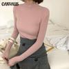 Fall Winter Ruffles Sweater Turtleneck Ruched Women Sweaters High Elastic Solid Female Slim Sexy Knitted Pullovers