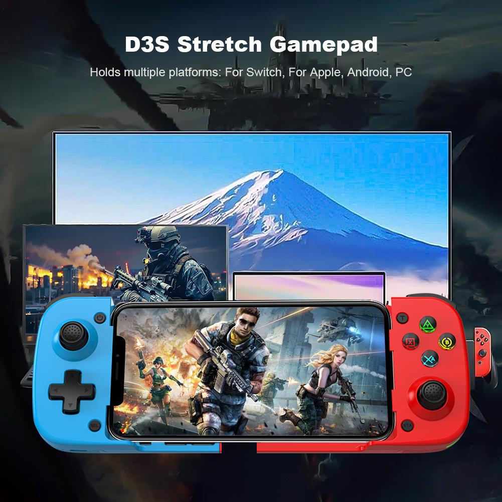 Wireless BT Mobile Phone Gamepad Hall Effect Joystick Phone Controller with Turbo/Vibration/Macro for Android IOS for Switch PC