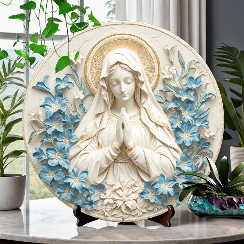 Круглая деревянная вывеска «Мария из Назарета», устойчивая к царапинам, легко подвешивается для декора дома и двери, простой и стильный декор для туалетной двери, туалет унисекс