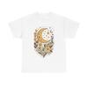 Celestial Moon Wildflower Tee | Boho Witchy Graphic Shirt (Black Cotton)