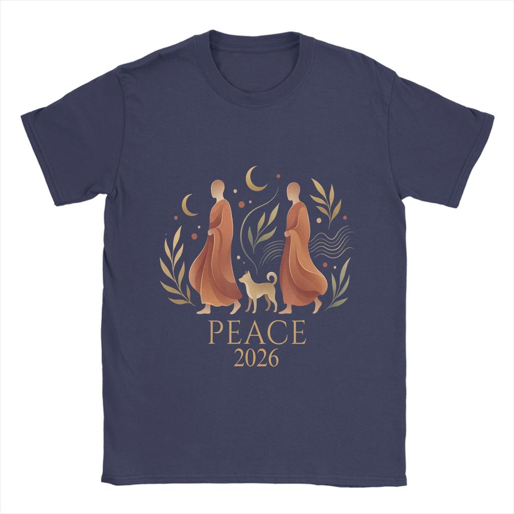 Unisexs TShirts Peace Walking Monks Crazy 100 Cotton Tee Shirt Short Sleeve T Shirts Crewneck Clothes New Arrival