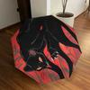 1pc Black Panther with Red Background Umbrella with Plastic Handle,Suitable for All Seasons Home Travel Outdoor UmbrellaDD117