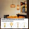 Lampe suspension rotin naturel NETTLIFE 1 lumière, Design bohème chic métal noir, Long, Luminaire E27 pour salle à manger salon