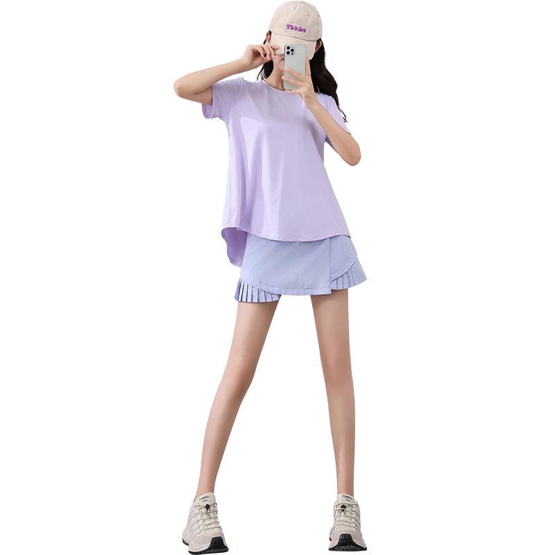 Женский летний комплект спортивной одежды быстросохнущий для бега, бадминтона, тенниса, йоги - юбка и топ маленьких размеров