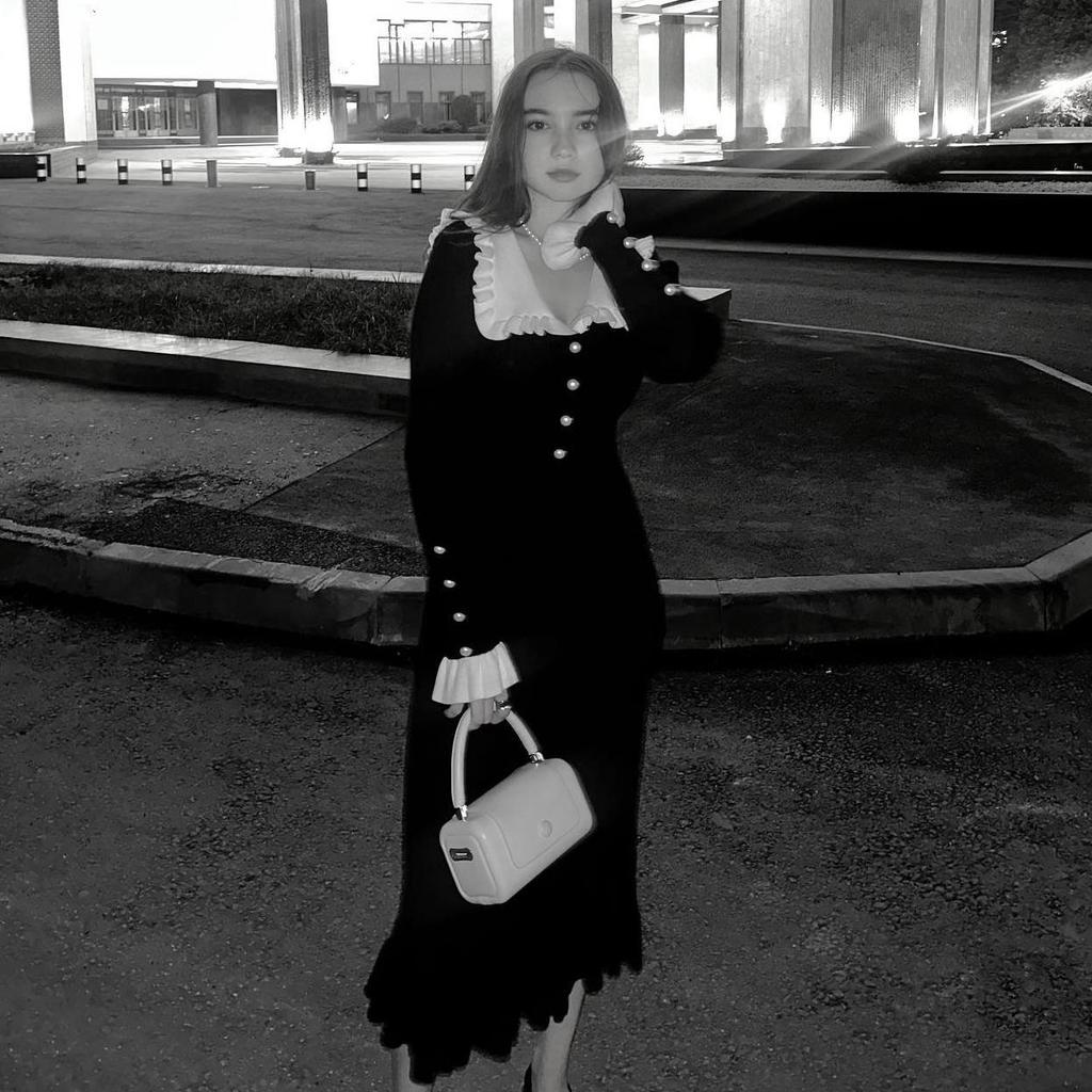 Elegant Ruffled Maxi Dresses For Women Autumn Winter Knitted Slim Long Dress Women's Vintage Dress Woman Retro Knitwear