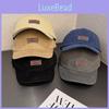 Color Solid Retro Letter Soft Top Fitted Cap Sunshade Ventilation Men Women