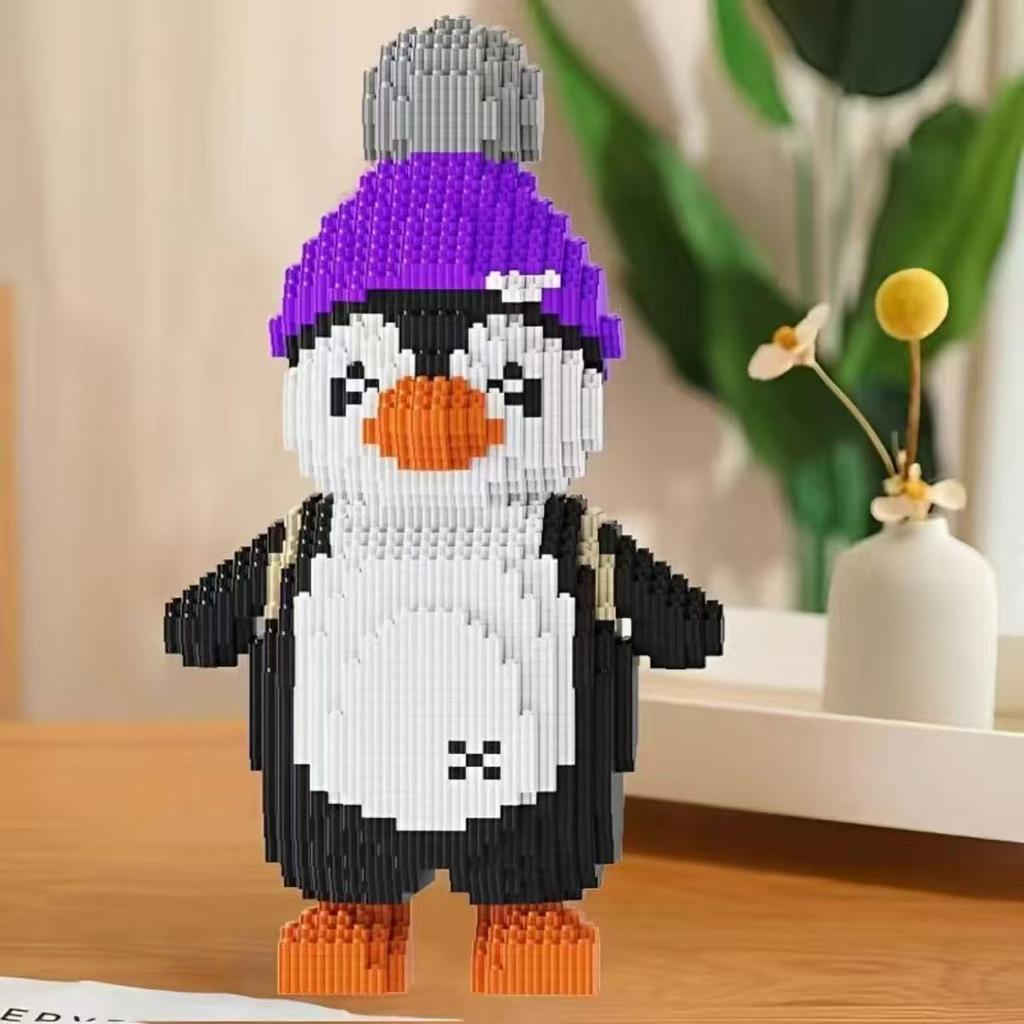 3D Animal Cute Little Penguin Micro Diamond Building Block Small Particle Brick Toys Children's Birthday Gifts Home Ornament