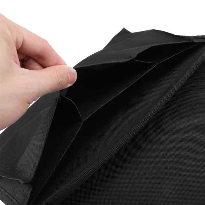 Organisateur d'accoudoir de canapé - Garosa - Noir - Tissu Oxford 600D - 3 sacs de rangement - Plateau inclus