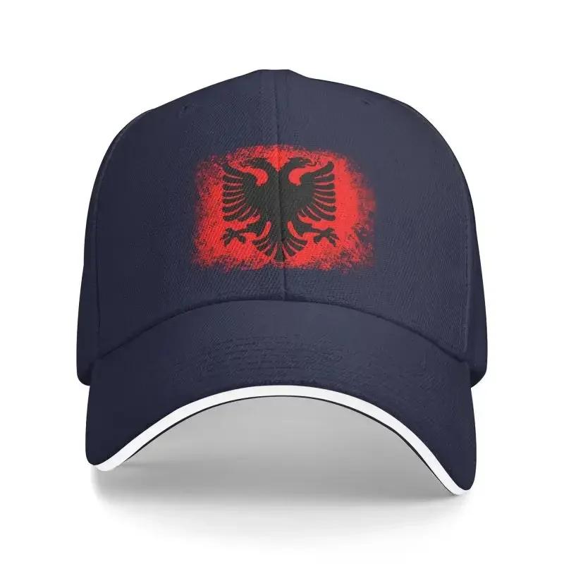 Индивидуальная бейсболка с флагом Албании для мужчин и женщин, регулируемая, с гербом Албанского орла, кепка папы, для улицы