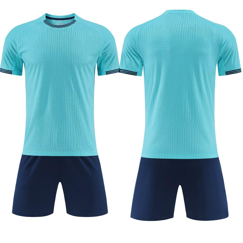 Wholesale football jersey set Customized men's and women's training short-sleeved jersey Student sports competition breathable and quick-drying 