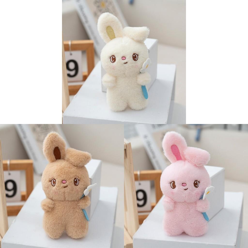 Plush Rabbit Keychain Backpack Charm With Jade Rabbit Fur Soft Stuffed Animal For Kids Travel Accessories