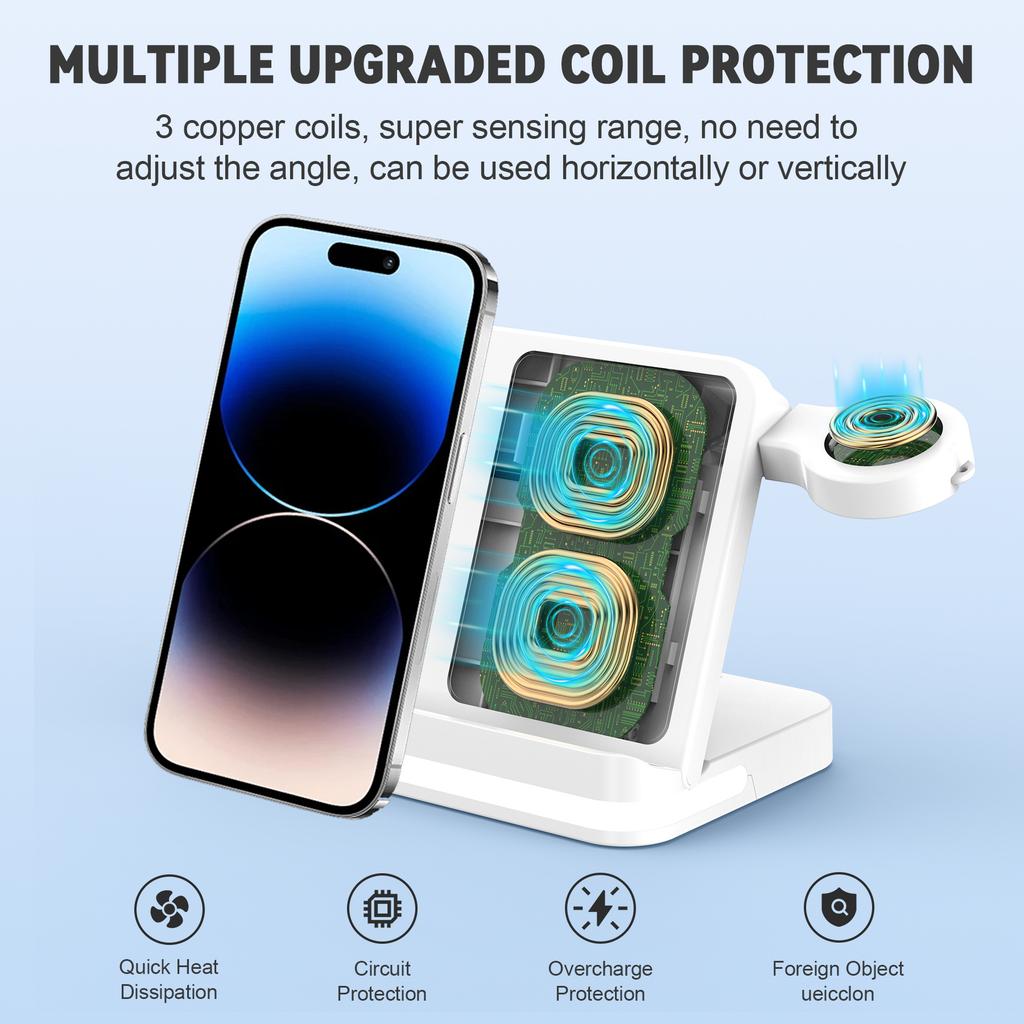 B26 для Samsung Watch беспроводное зарядное устройство складной телефон наушники умные часы 3-в-1 зарядная подставка