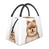 Милые сумки для ланча с рисунком померанского шпица, изолированные коробки для ланча Bento, сумки для пикника, термосумки-холодильники для женщин, детей, школ