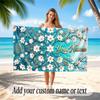 Floral Garden Theme Soft Beach Towel Personalized Custom Name Text Towel Portable for Beach Pool Travel