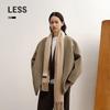 LESS 2025 Winter Merino Wool Cashmere Blend Short Coat
