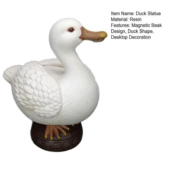 1/2Pcs Magnetic Beak Duck Statue Key Holder Resin Duck Figurine Key Hanger Home Office Animal Sculpture Desktop Decoration Ornament