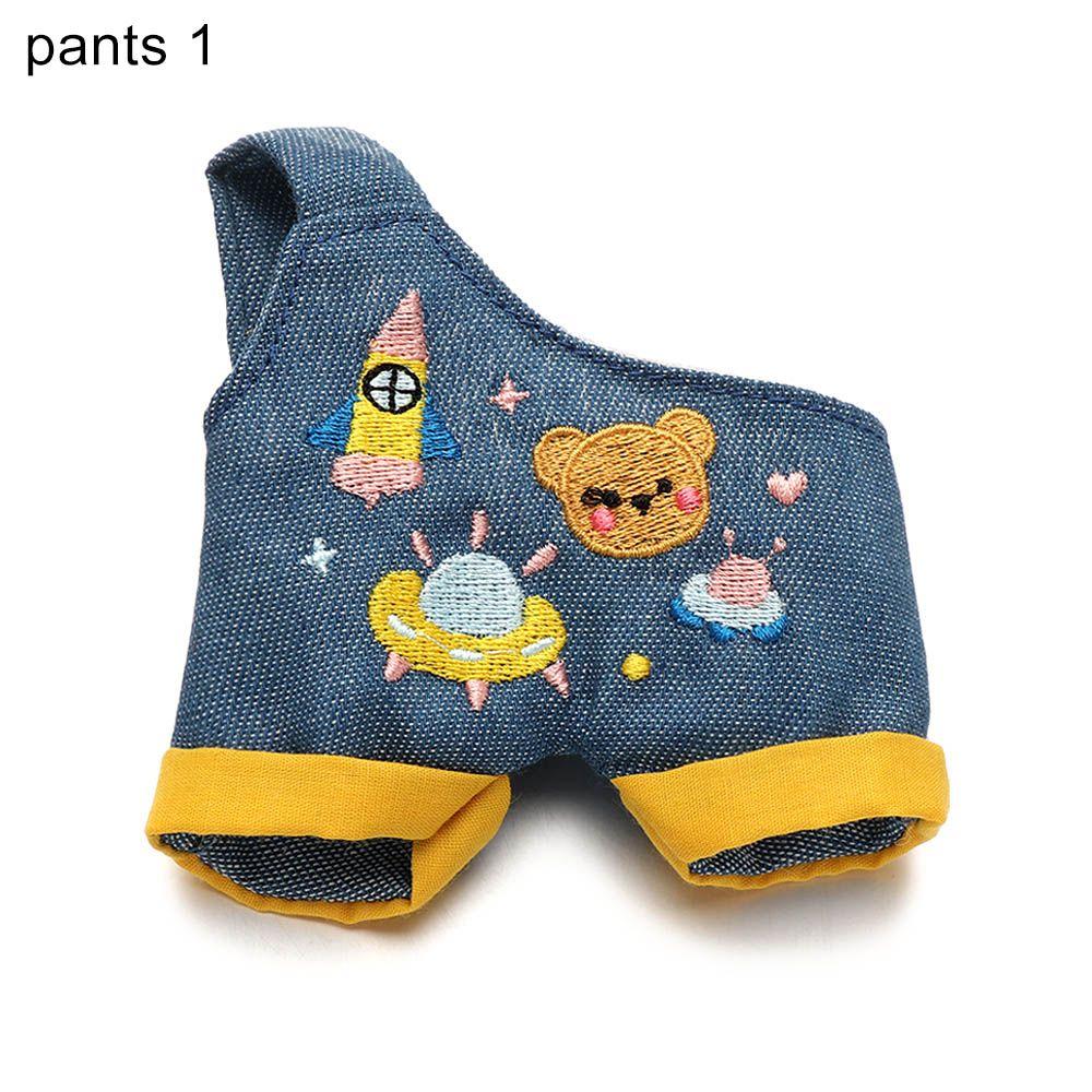 Animal Pattern Cotton Stuffed Dolls Knited Hat Mini Overalls Plush Suspender Pants Doll Clothes