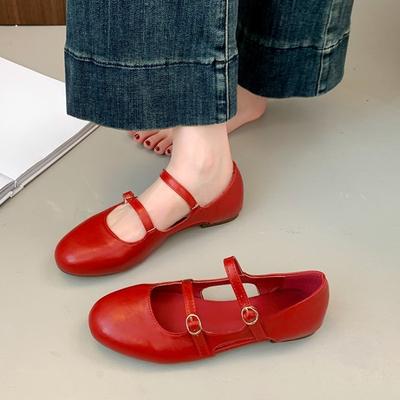 Мода 2025 Новые Уличный Стиль Серебристые Женские Туфли Мэри Джейн Женские Повседневные Мягкая Подошва Платье Балетки Элегантные Кожаные Балетки