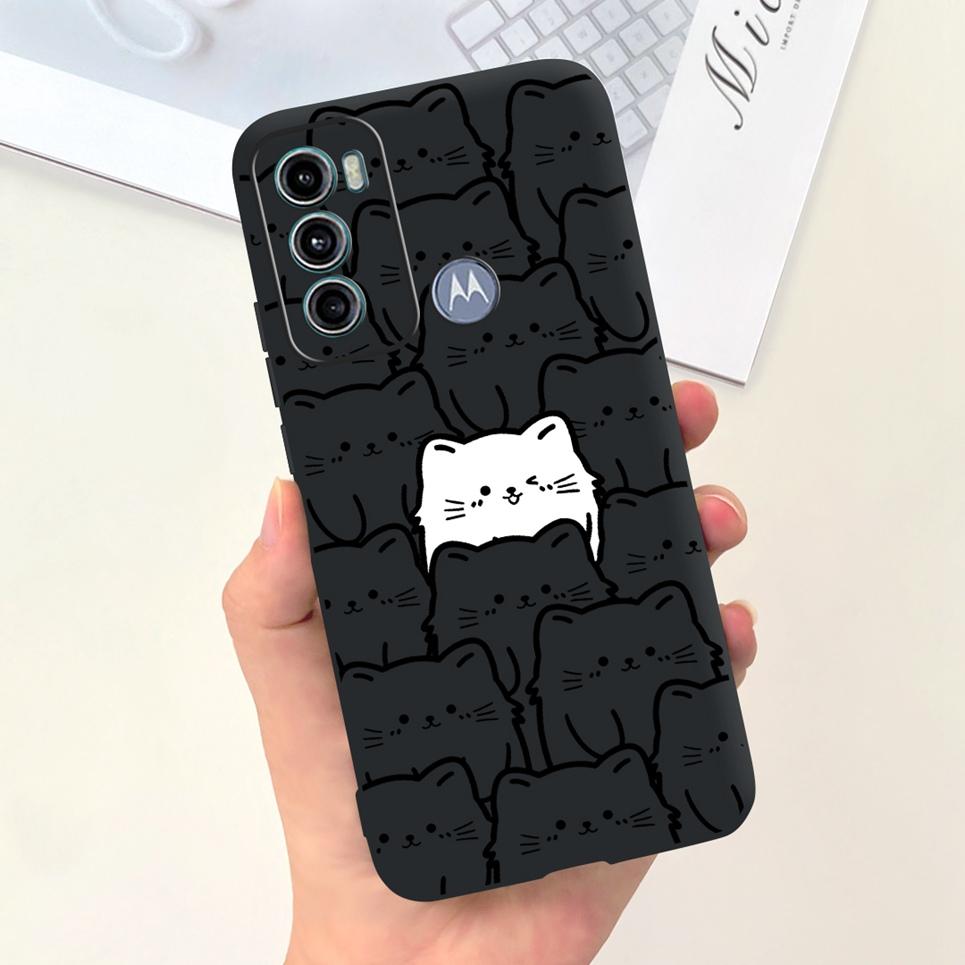 For Cover Motorola Moto G60 5G G50 5G 4G Back Shell Goth Black Night Stylish Cartoon Pattern Funda Case Motorola G50 G60 5G Soft