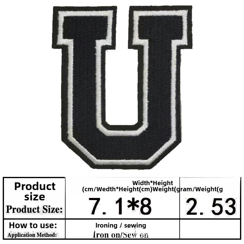 Вышитый алфавит и цифры нашивка на рукаве из джерси