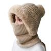 Korean Style Scarf Mask All-in-one Cap Velvet Padded Warm Wrap Outdoor Riding Windproof Acrylic Knit Common Unisex