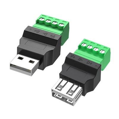 Разъем USB USB 2.0 Тип A Гнездо/Вилка к 4-контактному клеммному штекерному разъему-адаптеру