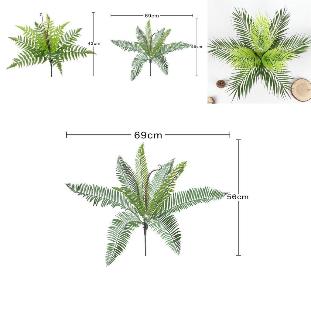 Faux Greenery Wall Panel Featuring 9head Iron Tree And Ferns For Home Indoor Decor
