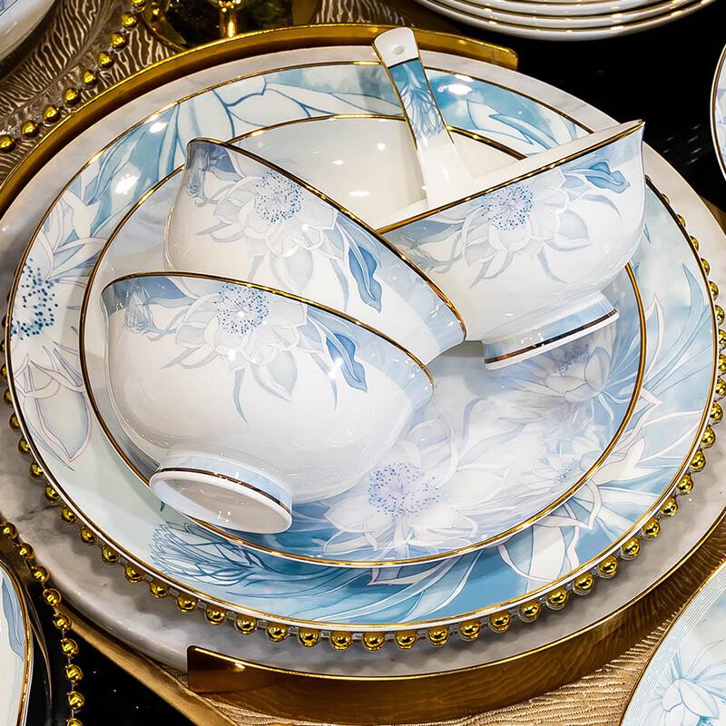 Керамический обеденный сервиз Jingdezhen Mo De Lan Ka