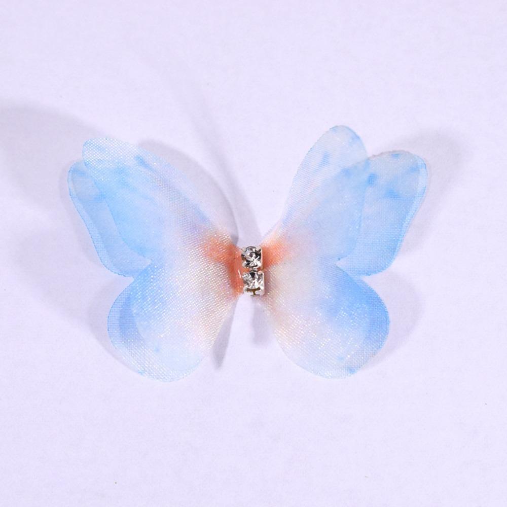 50 шт. аппликации из органзы с градиентным цветом в виде бабочек, свадебные аксессуары для волос