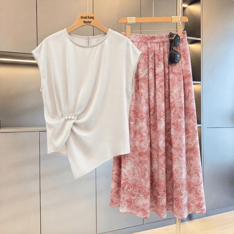 Элегантный летний комплект из двух предметов с tie-dye