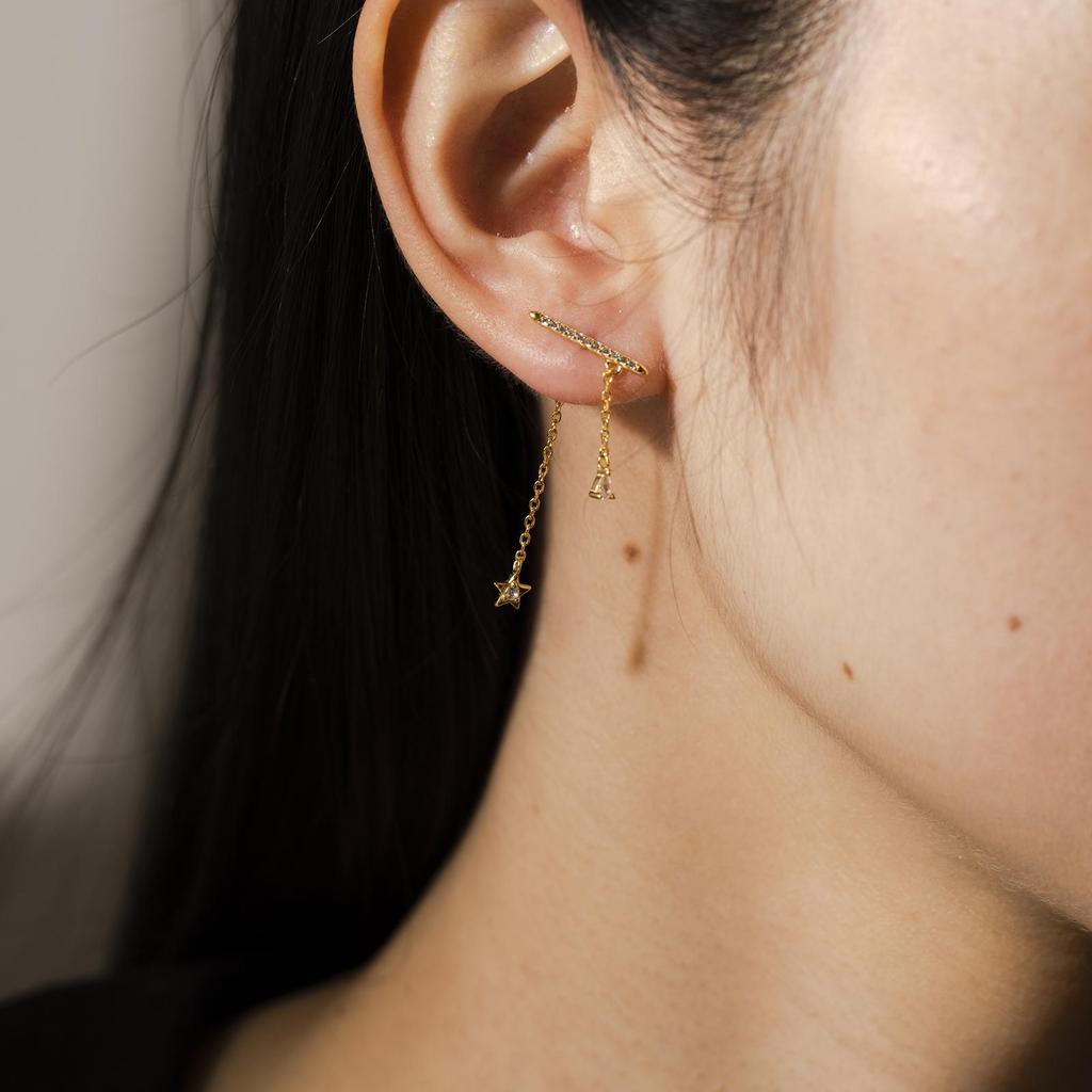 ANDYWEN 100% Стерлингового Серебра 925 пробы, Золотая цепочка ФАНТАЗИЯ, серьги-гвоздики с кристаллами циркона и фианитами, свадебные украшения с кристаллами