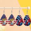 Патриотические серьги-пусеты с американским флагом и ботинками с подсолнухами из полиуретана для женщин, серьги-капли с американским флагом и цветком розы ко Дню независимости