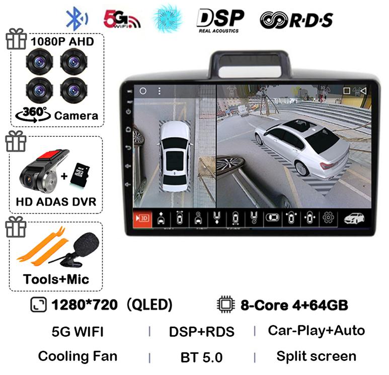 Android 14 Carplay Auto Car Radio For Toyota Corolla Axio 2 Fielder 3 E160 2012-2021 Navigation GPS Multimedia Player 360 Camera