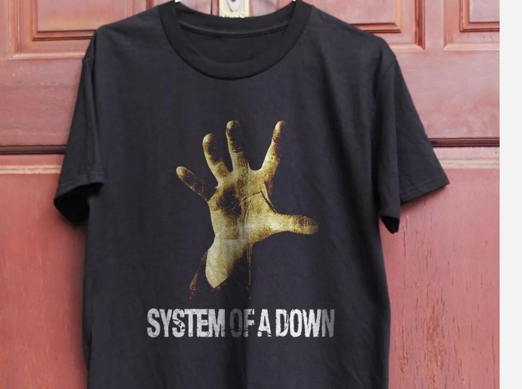 Ретро-футболка унисекс System of a Down, черная