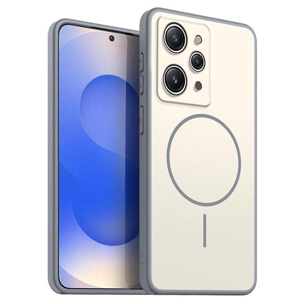 Однотонный матовый чехол из ТПУ для Xiaomi Redmi 12 4G с декоративным кольцом в стиле MagSafe