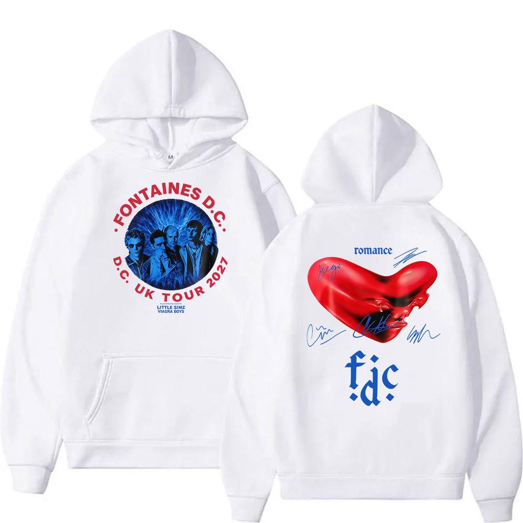 Fontaines D.C Band UK Tour 2027 Print hoodie Unisex Vintage Long sleeve Oversized Sweatshirt Fashion Clothing pullover hooded