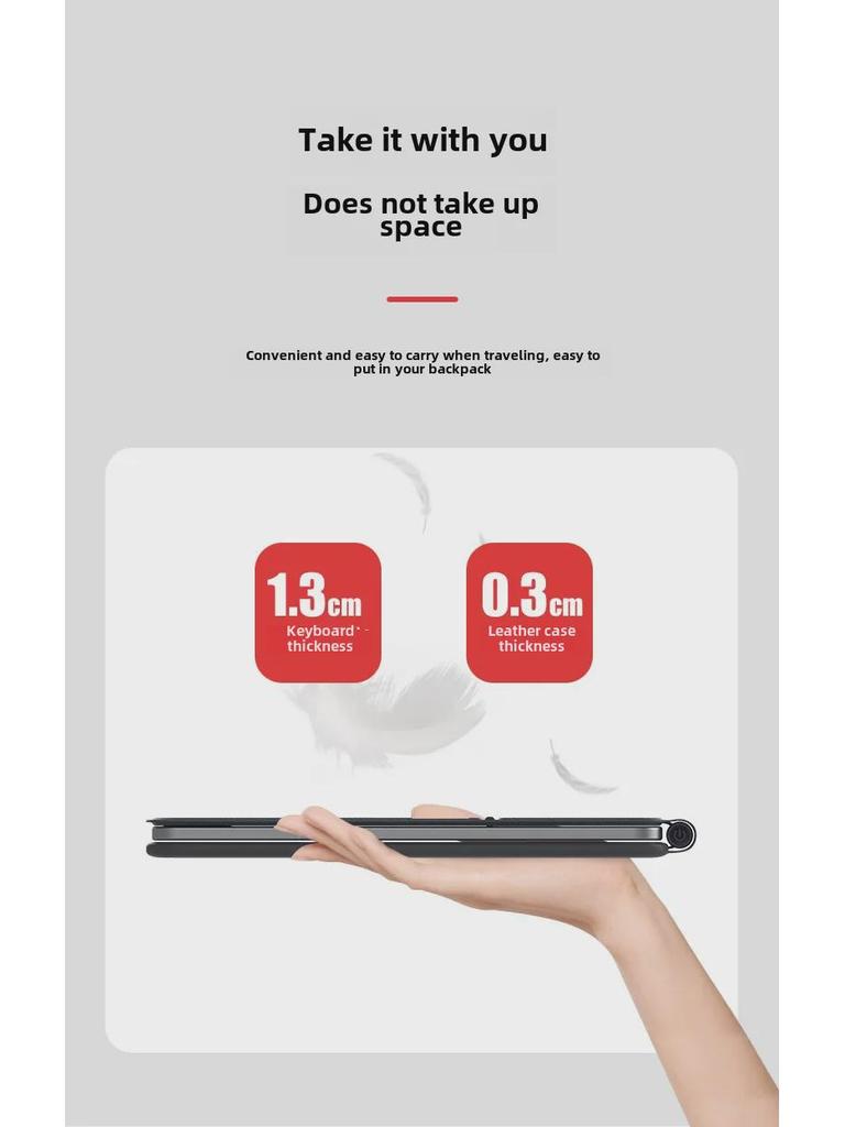 Чехол-клавиатура с магнитной подвеской и Bluetooth для iPad Pro 11/12.9 и iPad Air 4/5/6