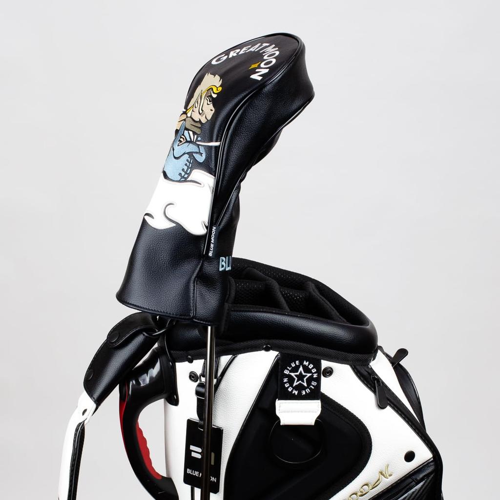 Blue Moon Fairway Wood Headcover Star FAT Golf Club Cover (6 Series) [ver.6.1 E-Kasumi Logo] (Black)