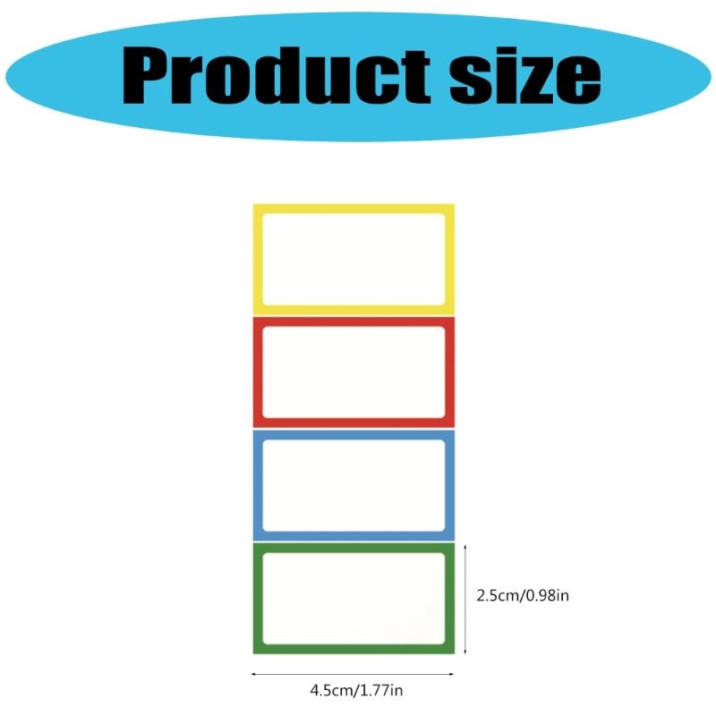 250 шт. Самоклеящаяся этикетка Наклейка Цветная рамка Наклейка с именем Этикетка для продуктов с датой Этикетка для одежды для школы Офиса Конференции