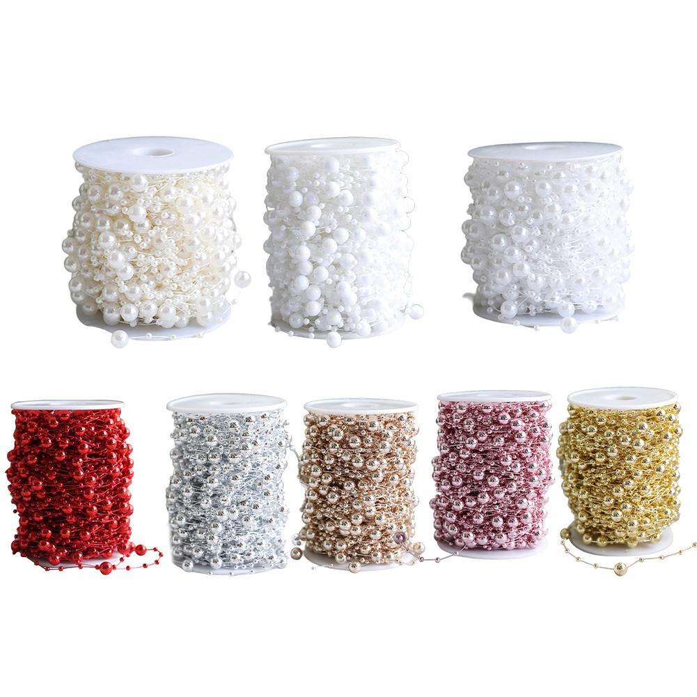 1pc 10m Christmas Tree Beads Garland Artificial Beads Trim Garland Decor For Party Holiday Seasonal Décor Chain Bead Christmas
