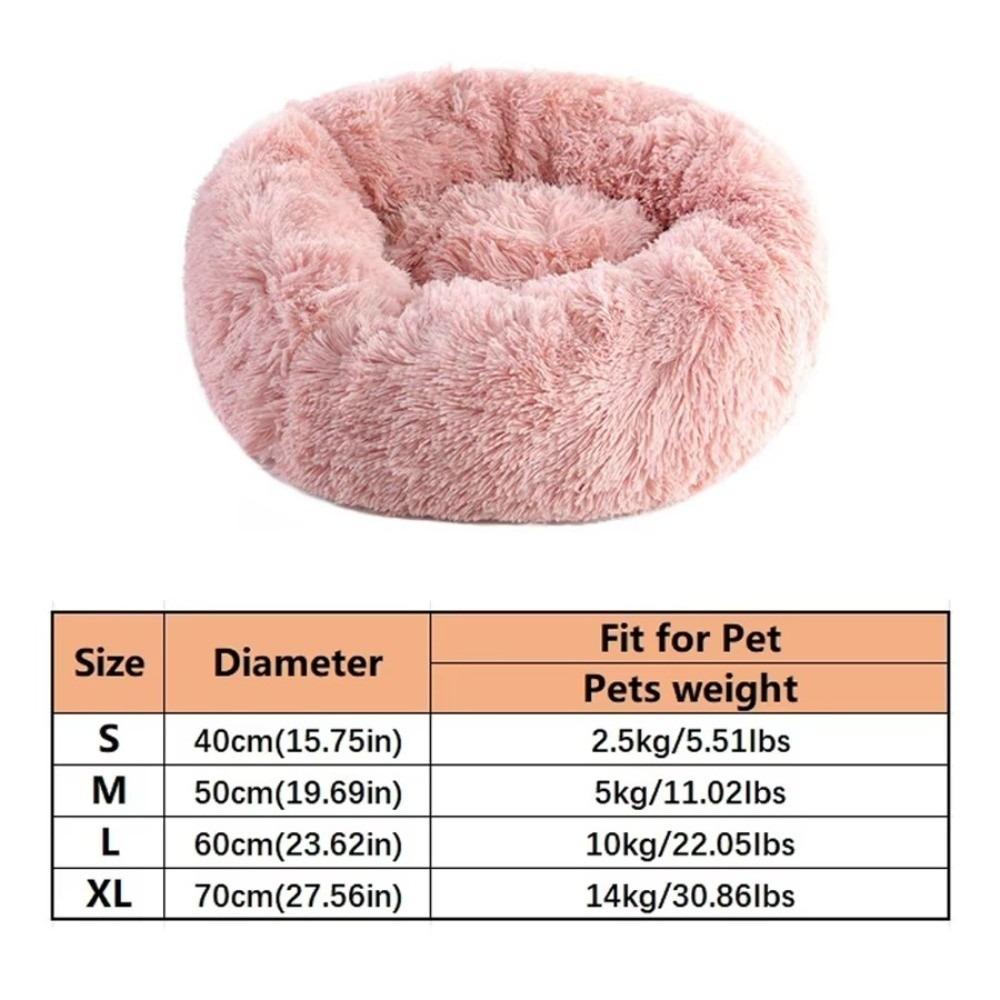 New Soft Pet Cat Bed Pad Warm Donut Round Dog Calm Bed Faux Fur Comfortable Sleeping Bed for Small Dog and Cat