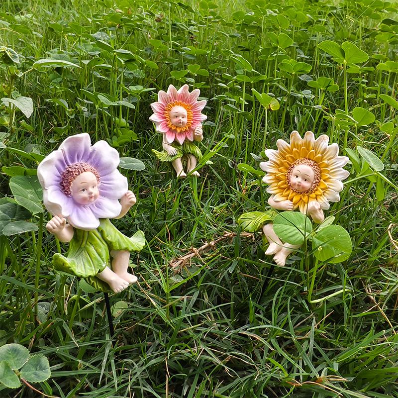 Fairy Decorative Garden Stake - Outdoor Metal Pathway Decoration Dual Purpose Indoor Hanging Wall Decor for Garden Patio Yard Lawn Pathway Ornaments