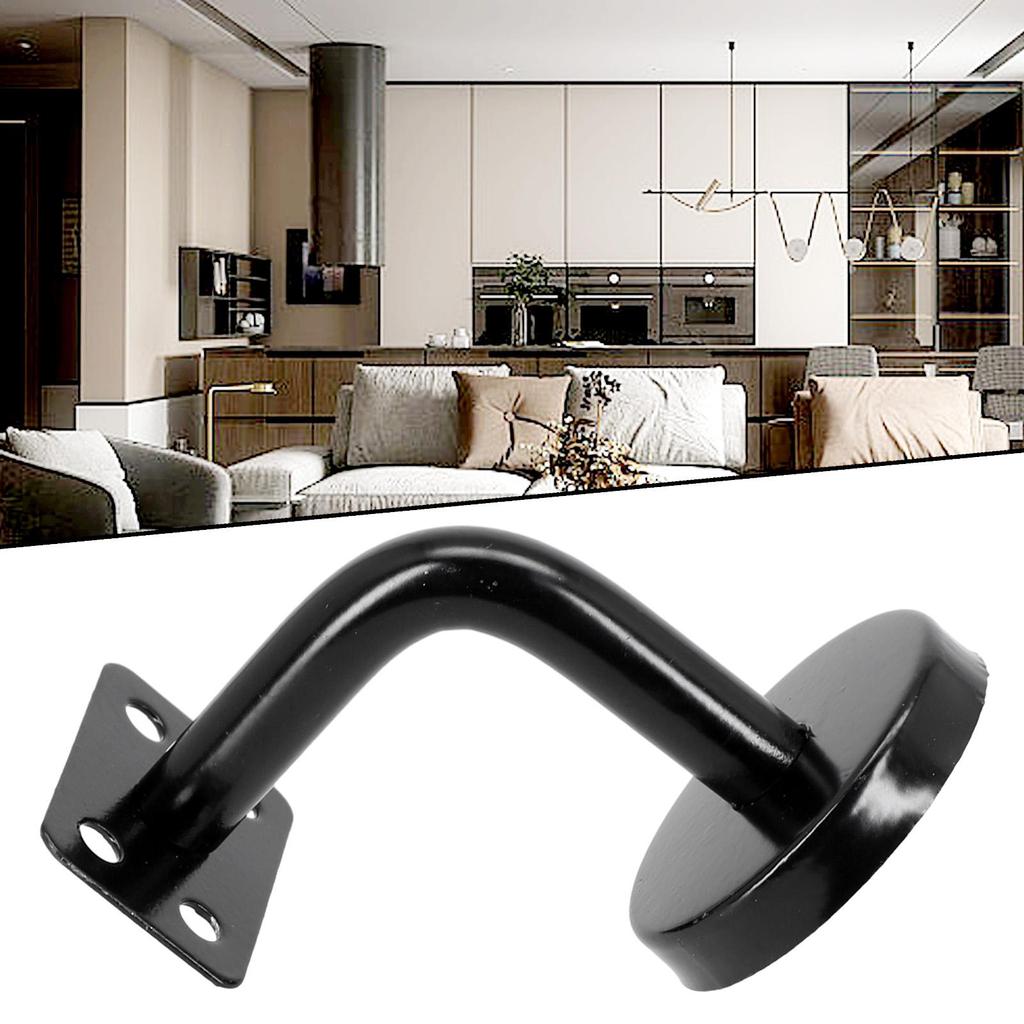 Черный кронштейн для поручня с настенной опорой надежно закрепит ваш поручень