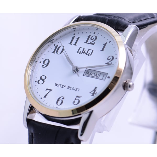 Citizen Мужской A206-504 ( Смотреть Q&Q Day-Date) Круглые часы, черные, аналоговые