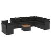 VidaXL Salon de Jardin avec Coussins 11 pcs, Canapés de Terrasse, Ensemble de Meubles de Patio, Mobilier d'Extérieur, Noir 3256048