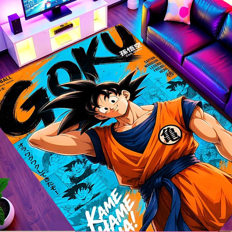 DRAGON BALL Print Rug, Washable Floor Carpet, For Entryway Dorm Laundry Room Office Study, Home Decor Birthday Christmas Gift