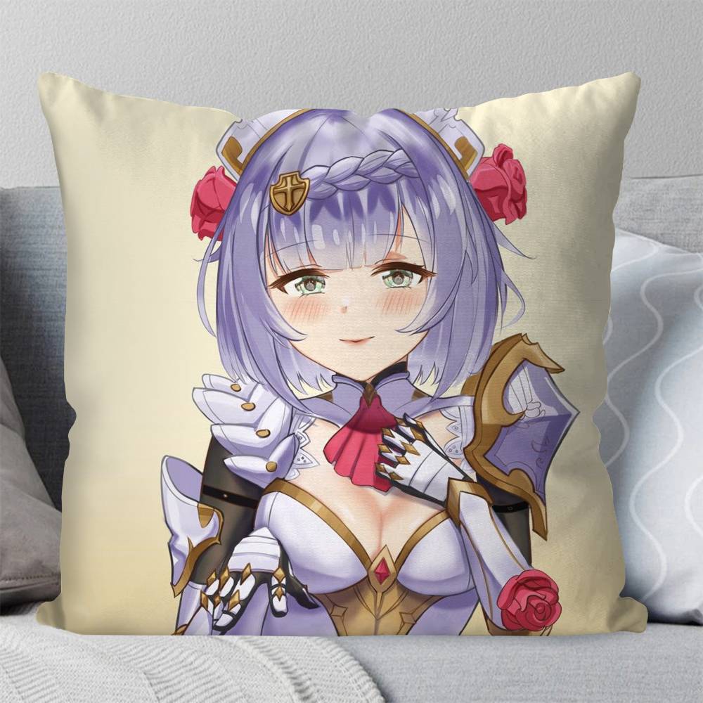 Noelle Anime GGenshin Impact Pillow Case Fashion Square Pillowcase Bedroom Sofa Room Ins Decoration Leisure
