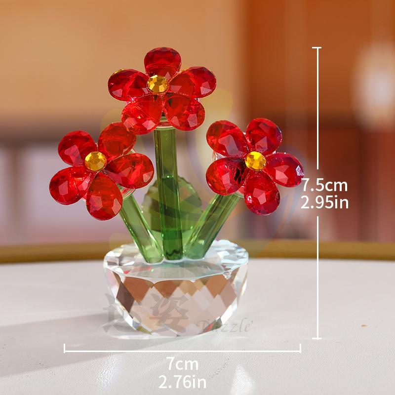 Crystal artificial flower home living room decoration ornament Nordic style lilac crystal handicraft