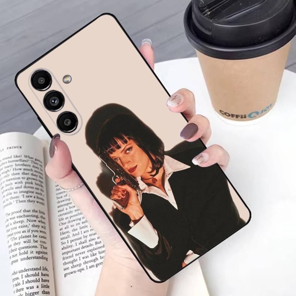 Film P-Pulp Fiction Phone Case For Samsung S 25,24,23,22,30,21,10,9,Ultra,Plus,Lite,FE,4G,5G Black Soft Case